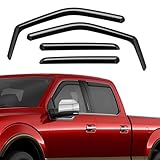 ISINLASSO in-Channel Rain Guards Compatible with Ford F150 2015-2025, Extra Durable Side Window Deflectors, 2020 2021 2022 2023 2024 2025 F150 Wind Deflectors Rain Guard Black - 4 PCS