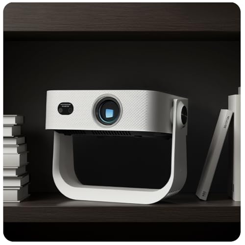 Image of WZATCO Yuva Bolt, Fully Automatic, Smart Home Projector, Native 1080P, Sealed Optical Engine, HDMI ARC, Bluetooth Voice Remote, Screen Mirroring, 11000 Lumens, Portable Room Cinema, White
