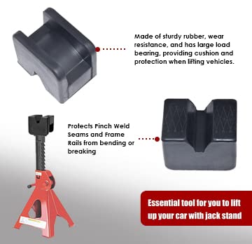 Dedc Jack Pads Set Of 4, Universal Jack Stand Pad, Scissor Lift Jacks Rubber Adapter, Pinch Weld Protector, Frame Rail Protector Accessories #TOP4