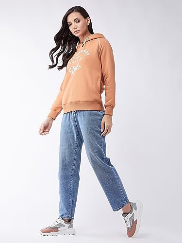Image of Modeve Women Printed Hooded Sweatshirt for Winter