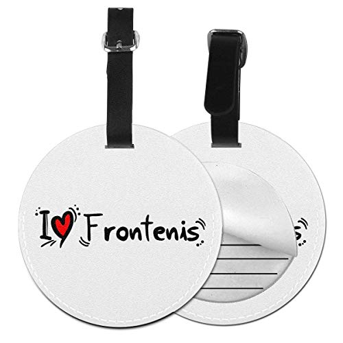 Frontenis-Love - Etiquetas redondas para equipaje de mano, accesorios de viaje, Black (Negro) - 4741035987077