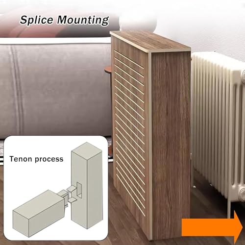 Cubiertas para radiadores de madera con lamas ventiladas y estante superior 4