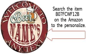 Miniatura 3 de Placa de latón con texto en inglés "Welcome to Best Beer DOYLE'S GARAGE BAR", estilo rústico, estilo vintage, estilo retro, para cocina, bar, pub,