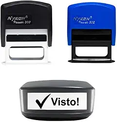 Carimbo Power Personalizado 38x14mm 4 Linhas Diversas (Preto, Lilás, Vermelho, Laranja, Rosa Neon, Rosa Pastel, Verde, Verde Pastel, Cinza, Branco, Amadeirado, Amarelo). Faça Carimbo Personalizado