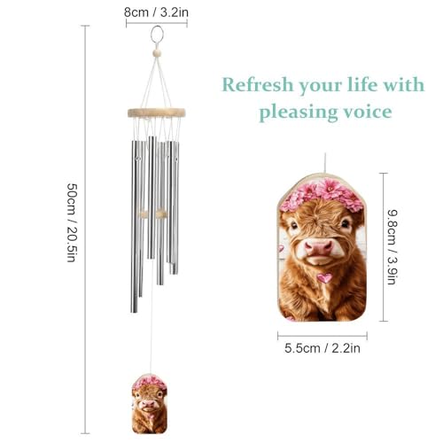 Carillon à vent en métal profond de 52,1 cm de haute qualité - 3