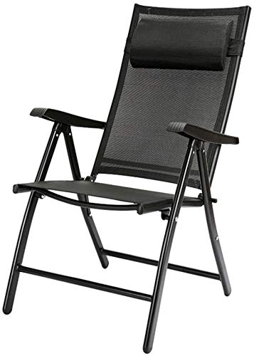 Chaise longue de jardin robuste et inclinable avec oreiller confort pour patio