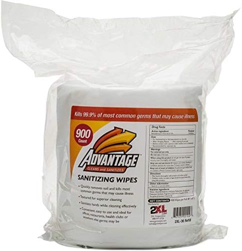 2XL GymWipes Advantage Sanitizing Refill, 900 Wipes/Roll, 4/Case