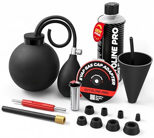 Automotive EVAP Smoke Machine Premium Accessories(5) - Universal Gas Cap Adapter | Plugs Kit(8) | EVAP Service Port Adapter | Bladder Adapter | Cone Adapter (+ Cone + EVAP GasCap + Bladder)