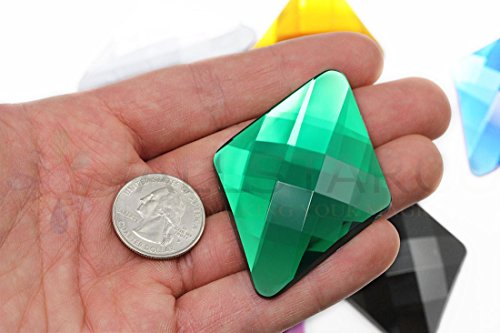 Allstarco 67x48mm Flat Back Extra Large Diamond Cosplay Gems Acrylic Big Rhinestones Plastic Jewels For Crafts Embelishments