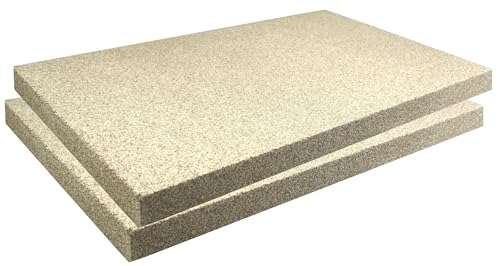 hs-kamine Vermiculite Feuerraumplatten Schamotte Ersatz Schamotte Ofenauskleidung Feuerraum Auskleidung Diverse Varianten möglich (50 x 30 x 3 cm, 2 Stück)