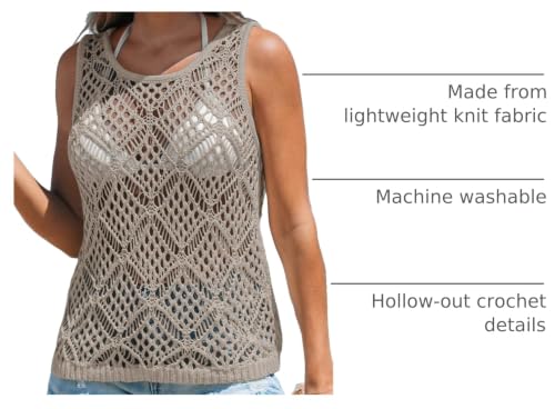 Image of Imily Bela Womens Summer Crochet Tank Tops Knit Sleeveless Sweater Vest