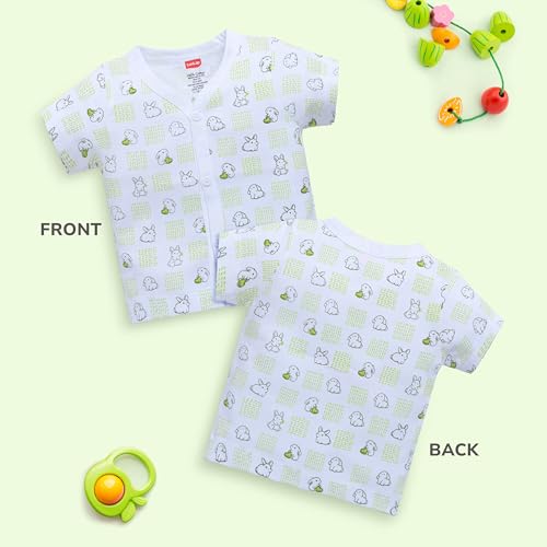 Image of LuvLap Baby Girls Regular Fit 100% Cotton Half Sleeves Girls Jhabla Shirt Pack of 4