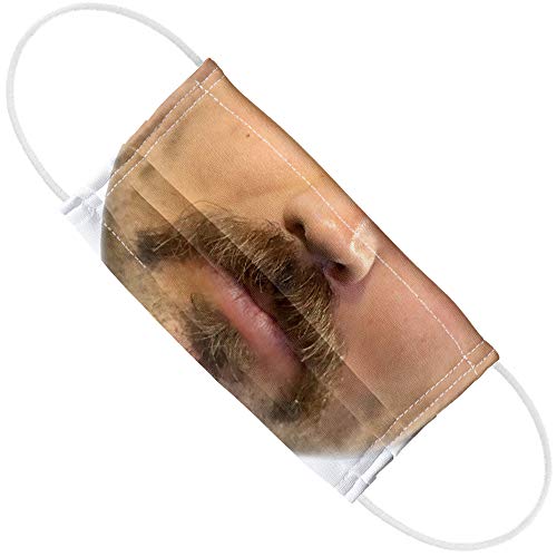 Popfunk Hipster Moustache 1-Ply Reusable Face Mask Covering with Adjustable Nose Wire, Unisex