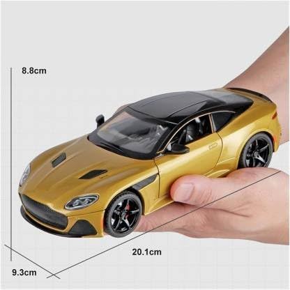 Image of WORSHIPER Alloy Metal Pull Back Die-Cast Car 1:22 Big Aston Martin Dbs Diecast Metal Pullback Toy Car with Openable Doors,Light Music Boys Gifts Toys for Kids. (1:24 Aston Martin DBS - Gold)