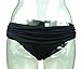 COCOSHIP Black Women's Solids Island Goddess Bikini Bottom Shirred Waisted Bikini Brief Swimsuit 8(FBA)