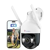 【金属製】Ctronics 防犯カメラ 屋外 4K UHD AI人/車検知 自動追尾 5GHz Wi-Fi カラー暗視30m プリセット機能 FTP/ONVIF/NVR 256GBMicroSDカード対応 スマホ/PC対応 IP67 監視カメラ 24時間録画 APモード 双方向通話 家族共有 警報通知 クラウドストレージ LANケール 防犯ステッカー付