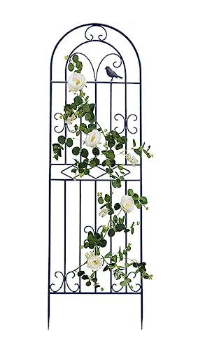 DHGVCED Garten Rankgitter, 180/200/220 cm Hoch, Dekoration, Gewölbter Zaun, Spalier Für Kletterpflanzen, Für Terrasse, Rasen, Hof, Hinterhof, Wandhalterungen(Color:Black,Size:180cm/70.8in) DHGVCED Garten Rankgitter, 180/200/220 cm Hoch, Dekoration, Gewölbter Zaun, Spalier Für Kletterpflanzen, Für Terrasse, Rasen, Hof, Hinterhof, Wandhalterungen(Color:Black,Size:180cm/70.8in)