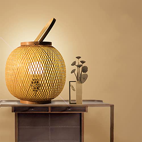 Lampe de table en bambou E27 veilleuse vintage salon et bureau