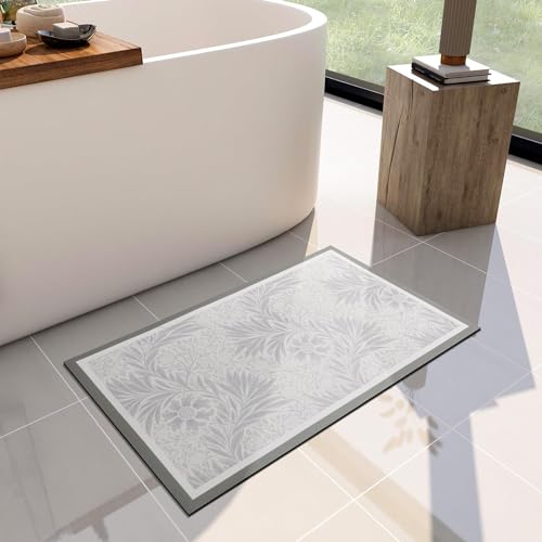 chakme Super Absorbierende Bodenmatte, Antibakteriell Schnelltrocknende Badvorleger, 44x81cm...