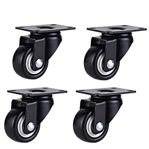 Roues en PU de quincaillerie de meuble 1.5 pouces roulettes haute charge pour chariots