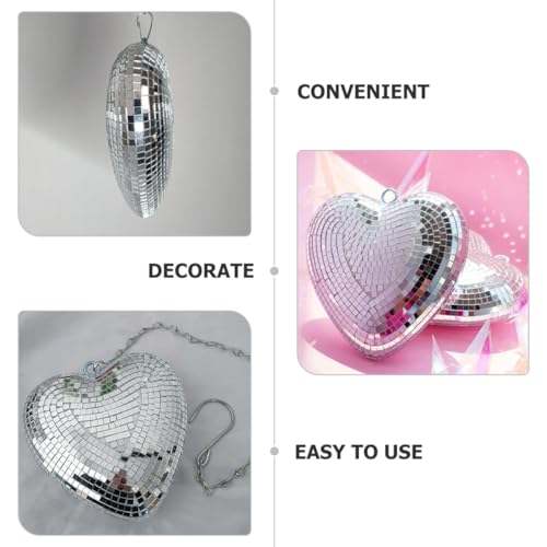 Bola espejada Zerodeko para decoración de fiestas y bodas, diseño moderno en forma de corazón, acabado plateado miniatura 7
