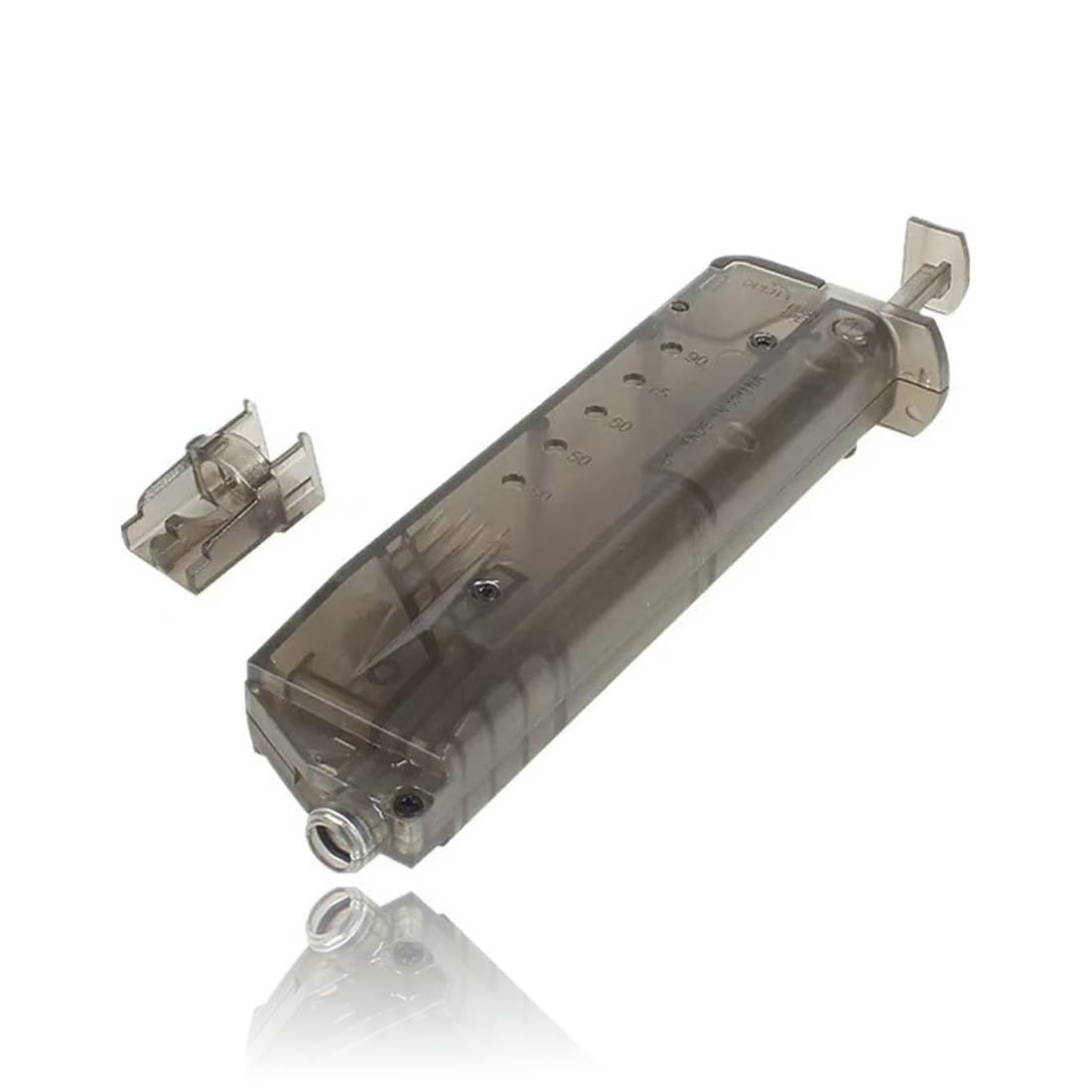 Caricatore Rapido Airsoft per 100 Pallini BB da 6mm con Adattatore Pistola. Design Robusto in Plastica per Ricariche Veloci, Sicure e Precise.