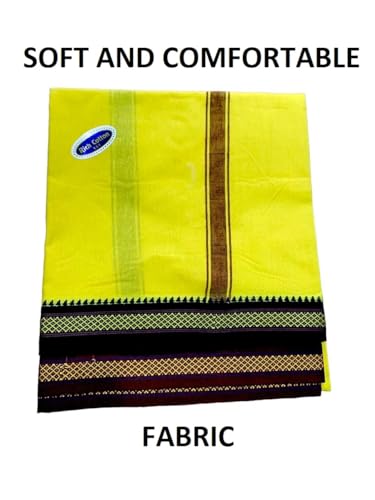 Image of Rameshwaram Fabrics 2.25 Mtr Cotton Lungi Dhoti for Men