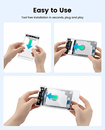 Orico 2.5'' Hard Drive Enclosure Type-C Usb 3.1 Gen2 To Sata Computer External Hdd Enclosure For 7 9.5Mm Hdd Ssd Support Uasp Compatible Wd Seagate Toshiba Samsung Hitachi Ps5-2139C3-G2 #TOP7