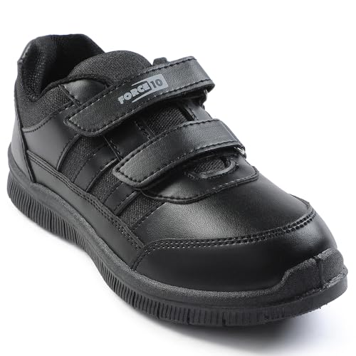 Image of Liberty Force10 School Shoes for Kids with PVC Upper | Comfortable & Lightweight | PVC Sole | Padded Foam Insole | Quick-Wear Velcro Closure | Stylish & Modern