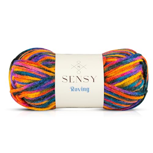 Sensy Roving Multi Color Yarn, 3.5 oz, 132 Yards, Gauge 5 Bulky (Campfire)