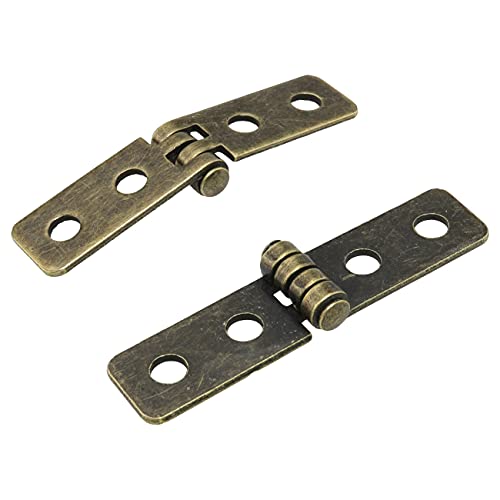 Jianling 8Sets Antique Bronze Hinge Vintage Hardware (With Mounting Screws) Folding Butt Hinges Narrow Flap Hinges For Boxes Jewelry Cases Cabinet Cupboard #TOP3