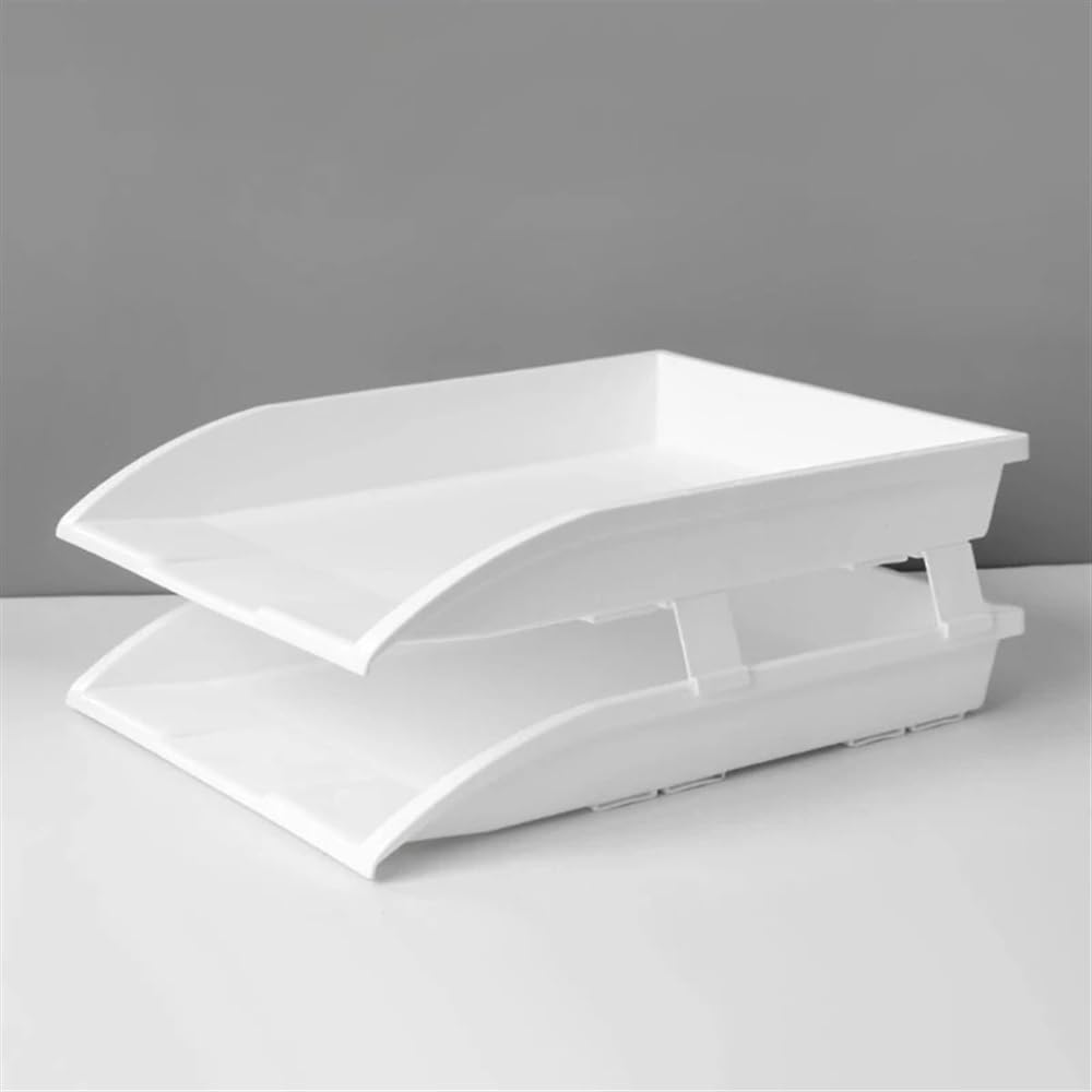 Portadocumenti da Tavolo impilabile a 3 Livelli, Vassoio for Lettere, Organizer for File, riviste, Strati di Carta, Forniture for Ufficio