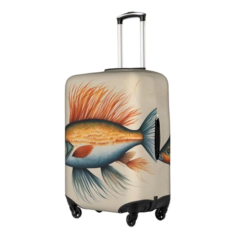 Safflower Flying Fish Tsa Approved Luggage Cover For 18-32 Inch Suitcases Scratch-Resistant Stretch Luggage Cover2