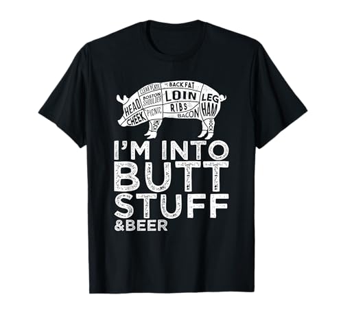 Butt Stuff & Beer Pork Cuts BBQ Jokes T-Shirt