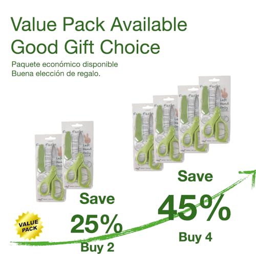 Urby Tesoura canhota para crianças de 4 a 8 anos ou pré-escolares. Ponta pontiaguda com tampa. Mater