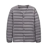 Doudoune Legere Homme Veste Doudoune Légère Duvet Plume Empochable Fine Veste Matelassée Ultralight Puffer Quilted Jacket Blouson Matelassé Homme Pliable Hiver Mi Saison Grande Taille Voyage Gris 4XL