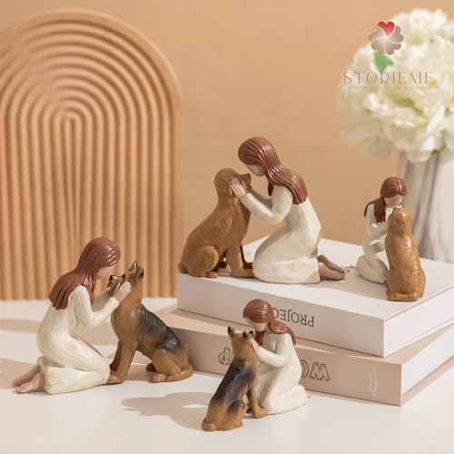 Storieme Golden Retriever Figur Geschenk: Handbemalte Hund Geschenke für Hundebesitzer zum Geburtstag Weihnachten Freundschaft (11cm x 13.2cm)