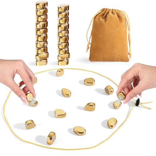 Juego de Ajedrez Magnético con 20 Piedras Doradas miniatura 1