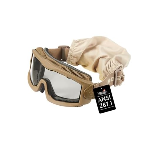 Lancer Tactical AERO Protective Airsoft Goggles Clear Lens - Tan