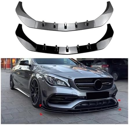 3PCS Front Bumper Lip Splitter Diffuser Compatible for Mercedes CLA C117 2016-2019 CLA 200 260 CLA45 AMG Body Kits Spoiler Bumper Guard(Gloss Black)