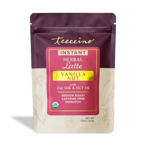 Teeccino Organic Instant Vanilla Nut Herbal Latte – 14 Servings