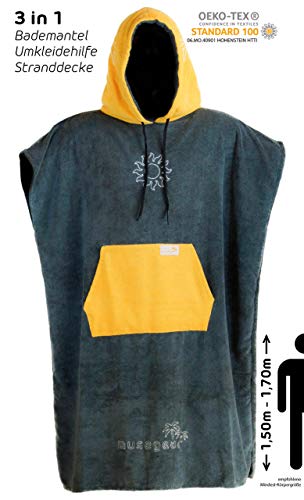 musegear Surf Poncho Erwachsene - Mobile Umkleide - one Size - orange/anthrazit – Umkleidehilfe und kuscheliger Bademantel - Modisch und nützlich - Image 3