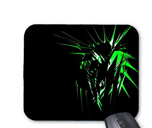 Green Design on The Black Underside Mouse pad