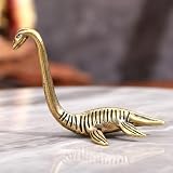 SULIKJHUI Loch Ness Monster Figurine, Solid Brass Collectible Statue, Mystical Home Decor for Desk & Shelf Display, Gold