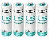 KCATDREY 4 x LS14500 3.6V AA Battery 2600mAH Use for Smart Oil Gauge Devices