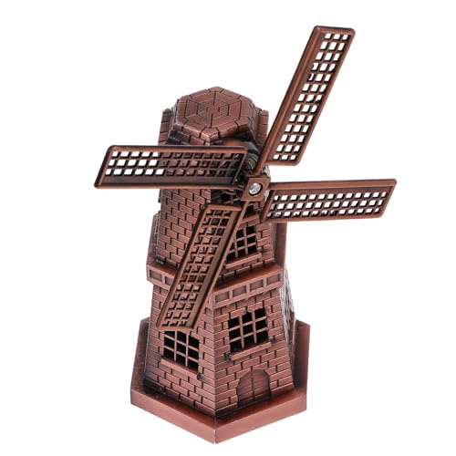 Toyvian Windmühlenmodell Aus Zinklegierung Metall Handwerksdeko Drehbar Für Tisch Wohnzimmer Büro Dekoration