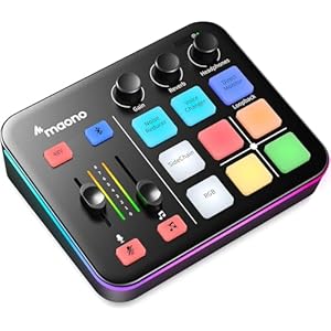 MAONO Gaming Audio Mixer, Audio Interface with Pro-preamp, RGB, Bluetooth, 48V Phantom Power for Live Streaming, Podcasting, Content Create, Gaming MaonoCaster G1 NEO (Not for USB Mic)