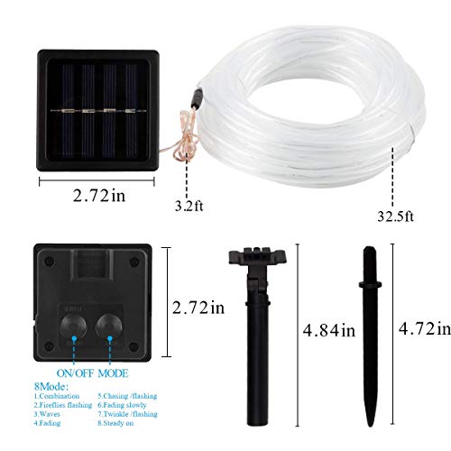 Gigalumi 2 Pack Solar Rope Lights Outdoor, Each With 100 Leds 35.7 Feet 8 Modes, Solar Rope String Lights Outdoor, Solar String Lights Outdoor For Garden Fence Patio Yard Party Christmas Decorations #TOP5