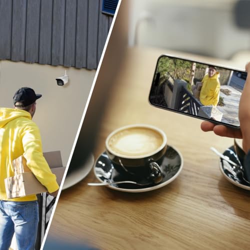 Hama Camera Surveillance WiFi Exterieur (Caméra Connectée, IP54, 1080p, sans Hub, Enregist MircoSD, Détect. Mouvement, Vision Nuit, Google/Alexa, Appli, Son 2 Voies) Blanc