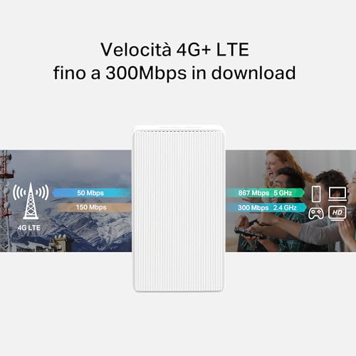 Mercusys TP-Link MB130-4G Cat4 AC1200Mbps Router 4G LTE Wireless Dual-Band, Router WiFi con Sim, Porta LAN/WAN, Modem 4G Sim, Senza Configurazione, Antenne Interne, VPN, Porte Antenna Esterna - Router - Immagine 3